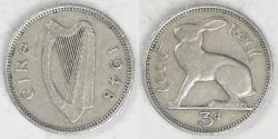 World Coins - IRELAND REPUBLIC, 1948, 3 Pence, Extra Fine