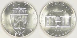 World Coins - NORWAY, Olav V, 1964, 10 Kroner, Choice BU
