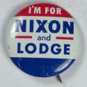 Us Coins - 1960 Nixon and Lodge Presidential Campaign Pin Back Button