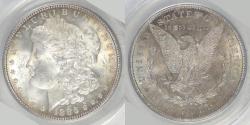 Us Coins - 1886 Morgan Dollar graded MS-63 by ANACS rev color