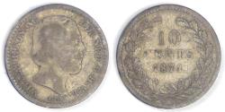 World Coins - NETHERLANDS, William III, 1871, 10 Cents, Fine