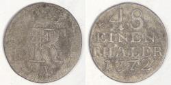 World Coins - GERMANY - Prussia, Friedrich II “The Great”, 1772 A, 1/48 Thaler, Fine