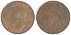 World Coins - AUSTRALIA - Commonwealth, George VI, 1941 • Penny, Choice Extra Fine