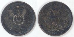 World Coins - GERMANY - Empire, Wilhelm II, 1909 J, Mark, Choice Very Fine