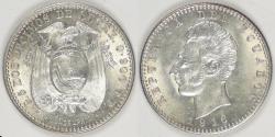 World Coins - ECUADOR - Republic, 1916 TF, 2 Decimos, BU / Choice AU