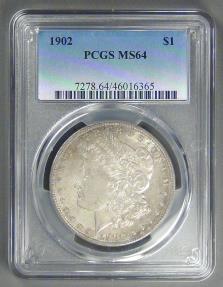 US Coins - 1902 Morgan Dollar, MS-64 PCGS