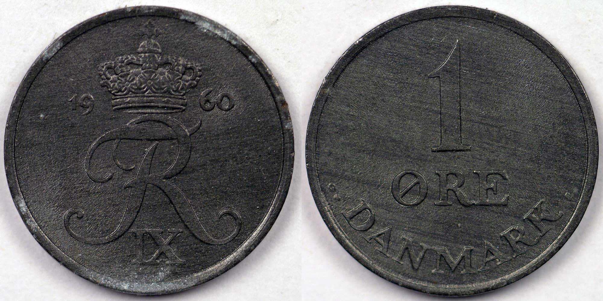 DENMARK, Frederik IX, 1960 (h) Ore, Gem BU | European Coins