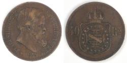 World Coins - BRAZIL - Empire, Pedro II, 1879, 40 Réis, Very Fine