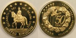 World Coins - GREAT BRITAIN, 2003, 50 Euro Cents, Gem Proof Deep Cameo