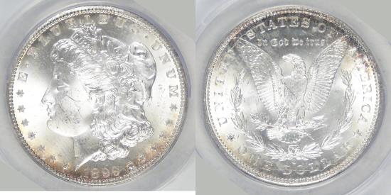 US Coins - 1899-O Morgan Dollar, MS-64 ANACS