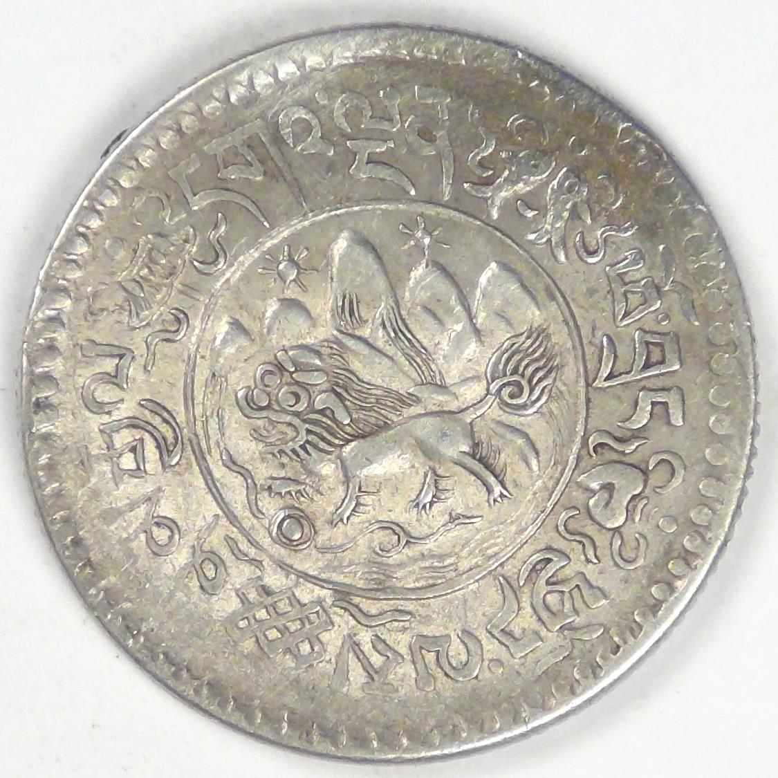 チベットTIBET 3スラン銀貨 雪獅子 BE1610（1936） NGC鑑定 チベットTIBET 3スラン銀貨 雪獅子 BE1610（1936） NGC鑑定