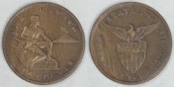 World Coins - PHILIPPINES - U.S. Territory, 1911 S, Centavo, Choice EF