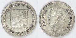 World Coins - VENEZUELA - Republic, 1924, ¼ Bolívar (25 Centimos), Almost Uncirculated