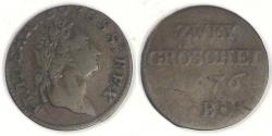 World Coins - GERMANY - Kingdom of Prussia - Silesia, Friedrich II “The Great”, 1776 B, 2 Gröschel, Choice Fine