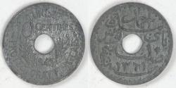 World Coins - TUNISIA - French Protectorate, Ahmad II, AH1361-1942, 10 Centimes, Almost Uncirculated