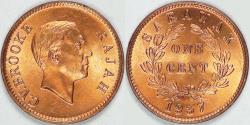 World Coins - SARAWAK - British Protectorate, Charles V. Brooke, 1937 H Cent, Gem BU Red