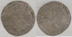 World Coins - FRANCE, Henry II (1547-59), 1557 Douzain aux Croissants, about Extra Fine