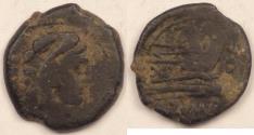 Ancient Coins - ROME REPUBLIC, Anonymous Post-Reform, 169-157 BC, AE Quadrans, about Fine