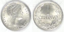World Coins - COLOMBIA - Republic, 1958 Centavo, Choice BU