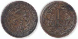 World Coins - NETHERLANDS, Wilhelmina, 1919 Cent, VF
