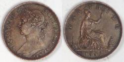 World Coins - GREAT BRITAIN, Victoria, 1887, Farthing, Extra Fine