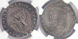 World Coins - ITALY - Duchy of Milan, Philip II, ND (1566-98) ½ Scudo, AU-50 NGC