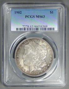 US Coins - 1902 Morgan Dollar, MS-63 PCGS