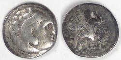 Ancient Coins - MACEDONIA, Alexander III “The Great” (336-323 BC), Posthumous issue, AR Drachm, about VF / Fine