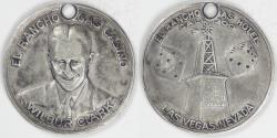 Us Coins - El Rancho Vegas Casino, Las Vegas, Nevada, circa 1940s to 1950s Silver Medal, EF details (holed)