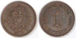 World Coins - GERMANY - Empire, Wilhelm I, 1888 J, Pfennig, Extra Fine