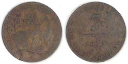 World Coins - ITALY - Republic of Venice, Provisional Government, 1849 ZV, 3 Centesimi, Very Fine