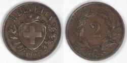 World Coins - SWITZERLAND, 1927 B, 2 Rappen, Extra Fine