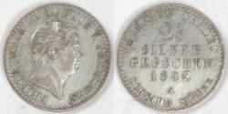 World Coins - GERMANY - Prussia, Friedrich Wilhelm IV, 1842 A, 2½ Silbergroschen, VF+ details