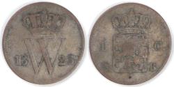 World Coins - NETHERLANDS, Willem I, 1823 B, Cent, about Fine