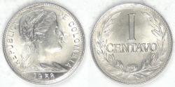 World Coins - COLOMBIA - Republic, 1958 Centavo, Gem BU