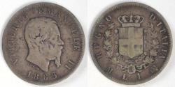 World Coins - ITALY - Kingdom, Vittorio Emmanuel II, 1863 M, Lira, Fine