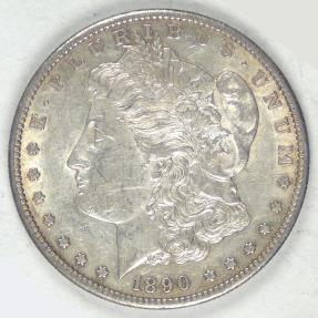 US Coins - 1890-S Morgan Dollar, AU-55