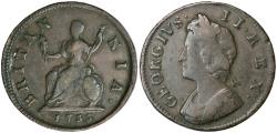 World Coins - Great Britain, farthing 1733
