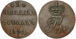World Coins - Norway, 2 skilling 1810