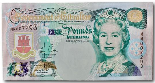 World Coins - Gibraltar, 5 pounds 2000