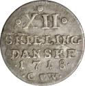 World Coins - Denmark, 12 skilling 1718