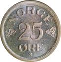 World Coins - Norway, 25 øre 1957 (choice!)