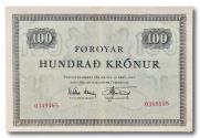 World Coins - Faroe Islands, 100 krónur 1952