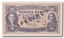 World Coins - Norway, 10 kroner 1944 SPECIMEN