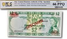 World Coins - Fiji, 2 dollars 1974 (SPECIMEN NO 021)