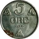 World Coins - Norway, 5 øre 1941