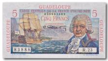 World Coins - Guadeloupe, 5 francs 1947-1949