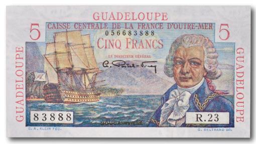 World Coins - Guadeloupe, 5 francs 1947-1949