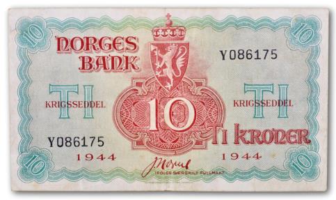 World Coins - Norway, 10 kroner 1944 (London issue)