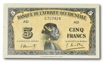 World Coins - French West Africa, 5 francs 1942